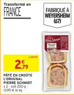 Intermarché Hyper Pierre schmidt - pâté en croûte l'original offre