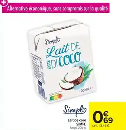 Carrefour Lait de coco simpl offre