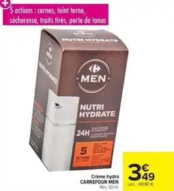 Carrefour Crème hydra carrefour men offre