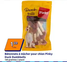 Action Bâtonnets à mâcher pour chien pinky duck dumbbells offre