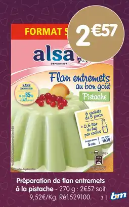 b&m Alsa préparation de flan entremets à la pistache offre