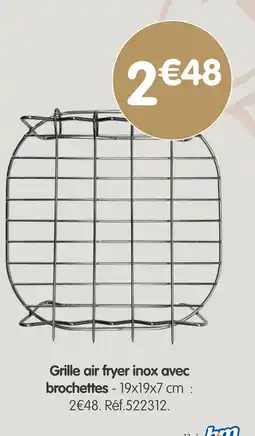 b&m Grille air fryer inox avec brochettes offre