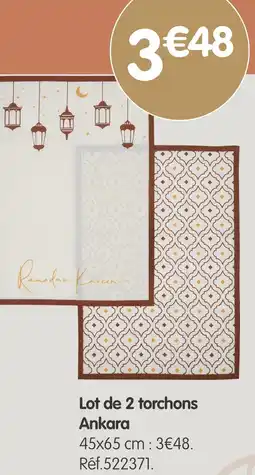 b&m Lot de 2 torchons ankara offre