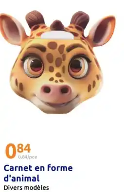 Action Carnet en forme d'animal offre