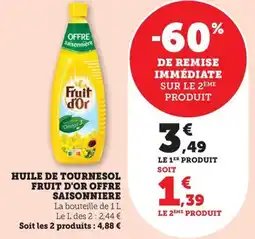 Bi1 Huile de tournesol fruit d'or offre saisonniere offre