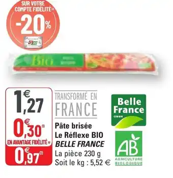 G20 Pâte brisée le réflexe offre