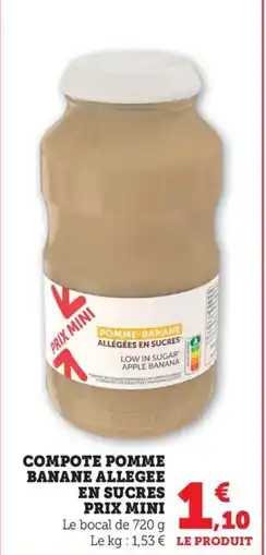 Bi1 Compote pomme banane allegee en sucres prix mini offre