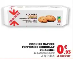 Bi1 Cookies nature pepites de chocolat prix mini offre