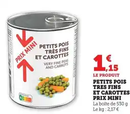 Bi1 Petits pois tres fins et carottes prix mini offre