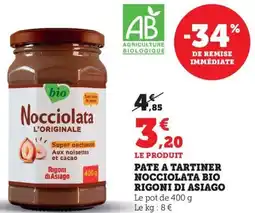 Bi1 Pate a tartiner nocciolata bio rigoni di asiago offre