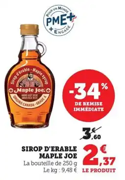 Bi1 Sirop d'erable maple joe offre