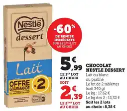 Bi1 Chocolat nestle dessert offre