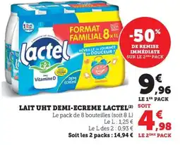 Bi1 Lait uht demi-ecreme lactel offre