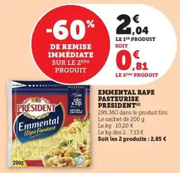 Bi1 Emmental rape pasteurise president offre