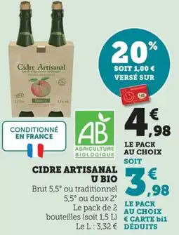 Bi1 Cidre artisanal u bio offre