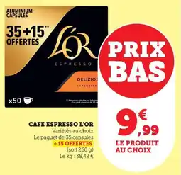 Bi1 Cafe espresso l'or offre