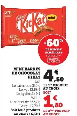 Bi1 Mini barres de chocolat kikat offre