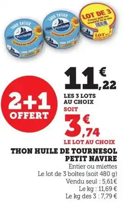 Bi1 Thon huile de tournesol petit navire offre