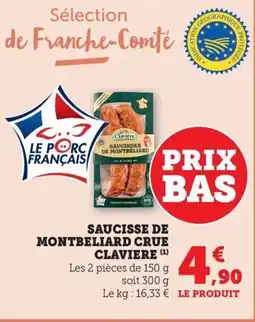 Bi1 Saucisse de montbeliard crue claviere offre