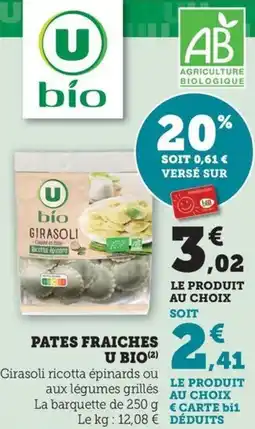 Bi1 Pates fraiches u bio offre