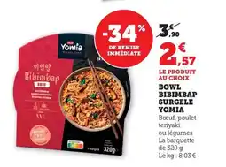 Bi1 Bowl bibimbap surgele yomia offre