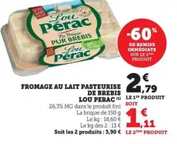 Bi1 Fromage au lait pasteurise de brebis lou perac offre