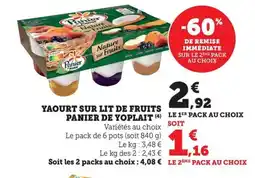 Bi1 Yaourt sur lit de fruits panier de yoplait offre