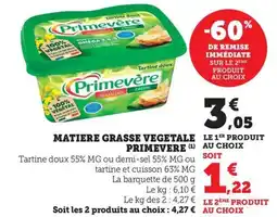 Bi1 Matiere grasse vegetale primevere offre