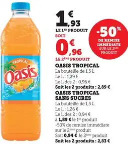 Bi1 Oasis tropical sans sucres offre