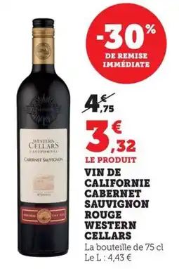 Bi1 Vin de californie cabernet sauvignon rouge western cellars offre
