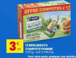 Stokomani 12 berlingots compote pomme offre