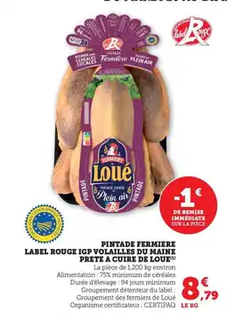 Bi1 Pintade fermiere label rouge igp volailles du maine prete a cuire de loue offre