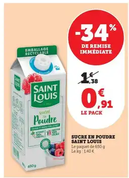 Maximarché SAINT LOUIS Sucre en poudre offre