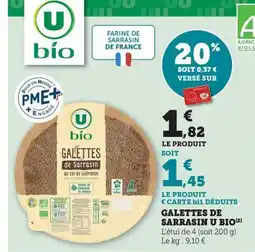 Maximarché Galettes de sarrasin u bio offre