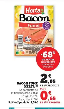 Maximarché HERTA Bacon fume offre