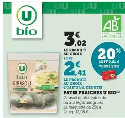 Maximarché Pates fraiches u bio offre