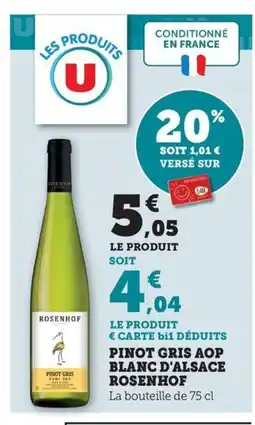 Maximarché ROSENHOF Pinot gris aop blanc d'alsace offre