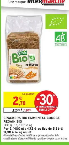 Intermarché Express Crackers bio emmental courge regain bio offre