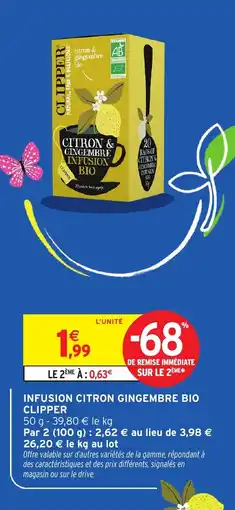 Intermarché Express CLIPPER Infusion citron gingembre bio offre