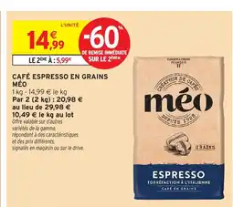 Intermarché Express MÉO Café espresso en grains offre