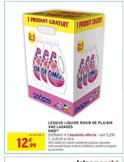 Intermarché Express OMO Lessive liquide rosir de plaisir x42 lavages offre