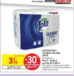 Intermarché Express APTA Essuie-tout classic blanc offre