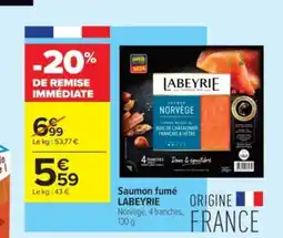 Carrefour Contact LABEYRIE Saumon fumé offre