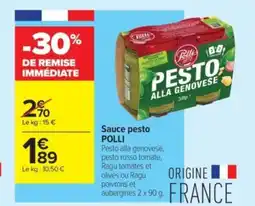Carrefour Contact POLLI Sauce pesto offre