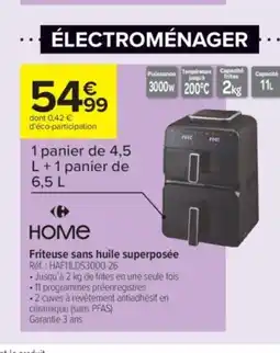 Carrefour Contact Friteuse sans huile superposée offre