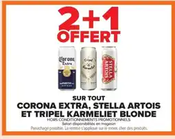 Carrefour Contact Sur tout corona extra, stella artois et tripel karmeliet blonde offre