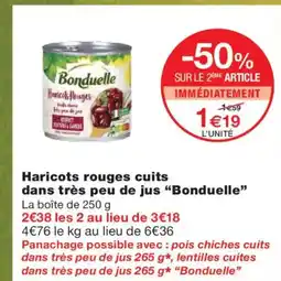 Monoprix BONDUELLE Haricots rouges cuits dans très peu de jus offre