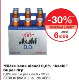 Monoprix ASAHI Bière sans alcool 0,0% Super dry offre