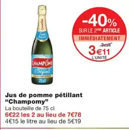 Monoprix CHAMPOMY Jus de pomme pétillant offre