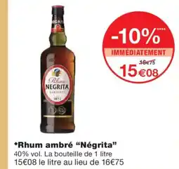 Monoprix NÉGRITA Rhum ambré offre